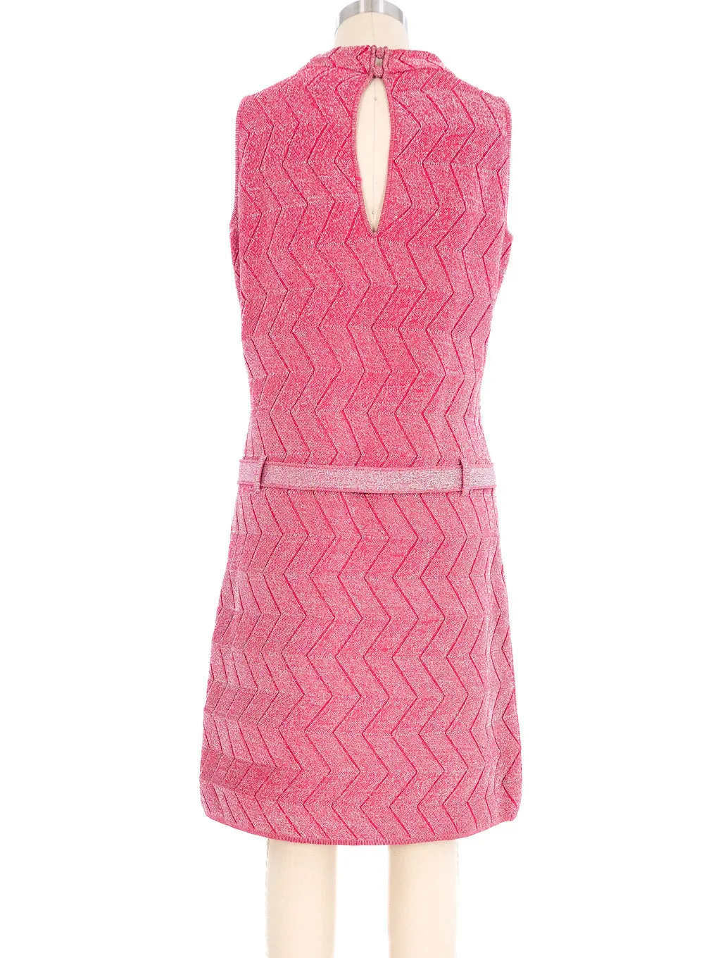 1960s Metallic Berry Knit Shift Dress