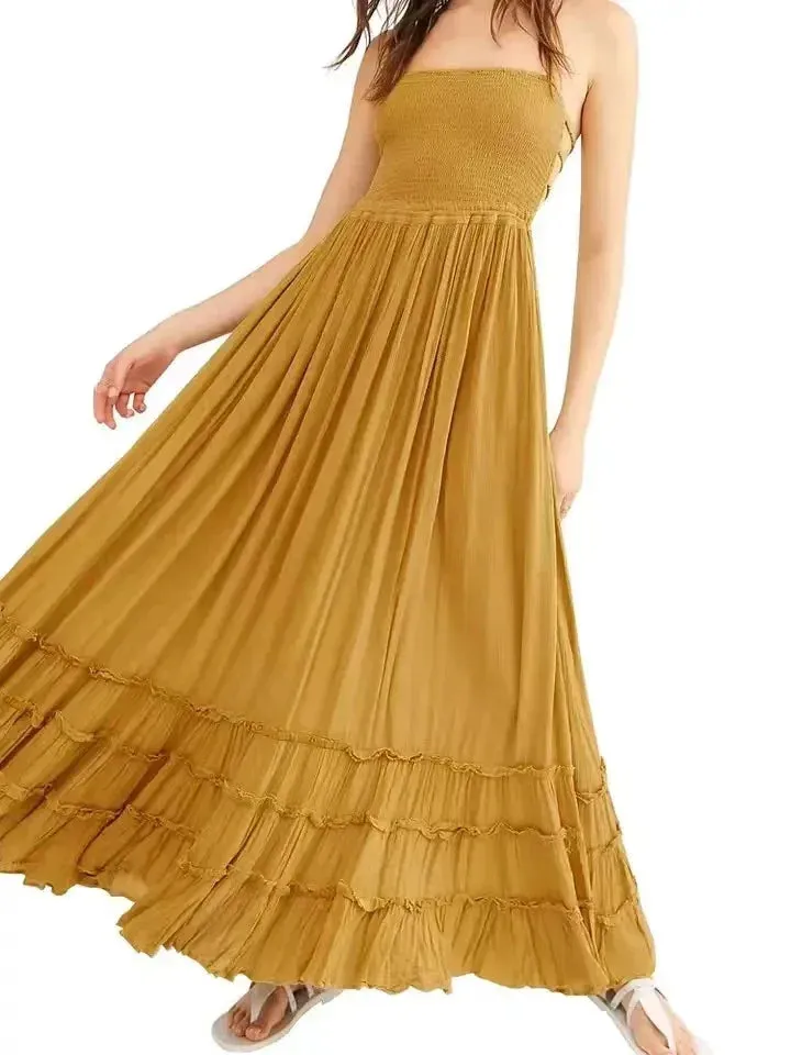 2024 Beach Dress Sexy Dresses Boho Bohemian People Holiday Summer Long Backless Cotton Women Party Hippie Vestidos Mujer Ethnic