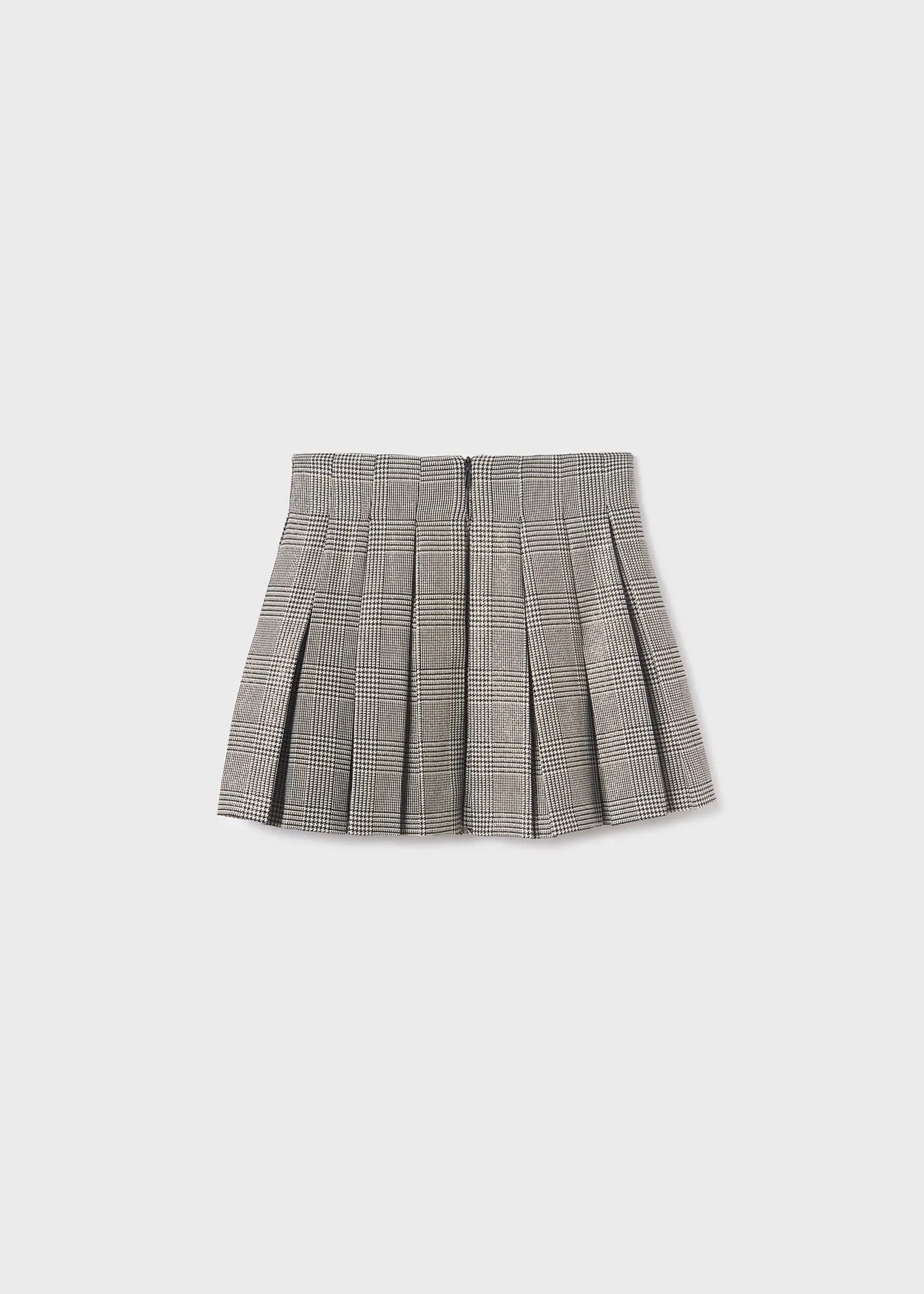 Abel & Lula Pleated Plaid Skirt with Pearl Details