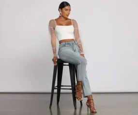 Ally High Rise Destructed Mom Jeans