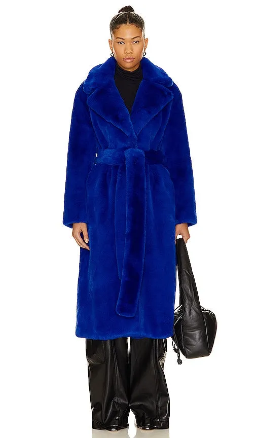 Apparis Mona Plant-Based Fur Coat in Blue