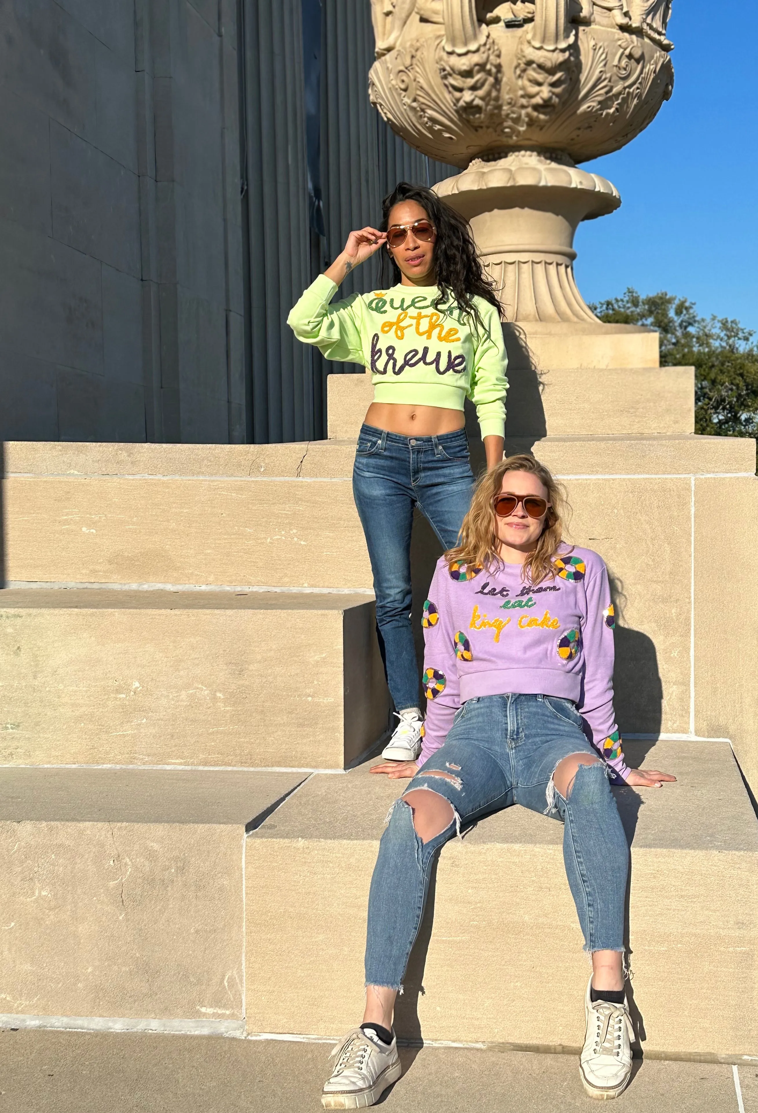 ASP Adult LET THEM EAT KING CAKE Crop Pullover