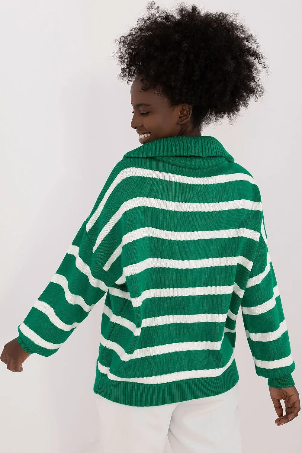 Badu Striped Quarter Zip Pullover Sweater
