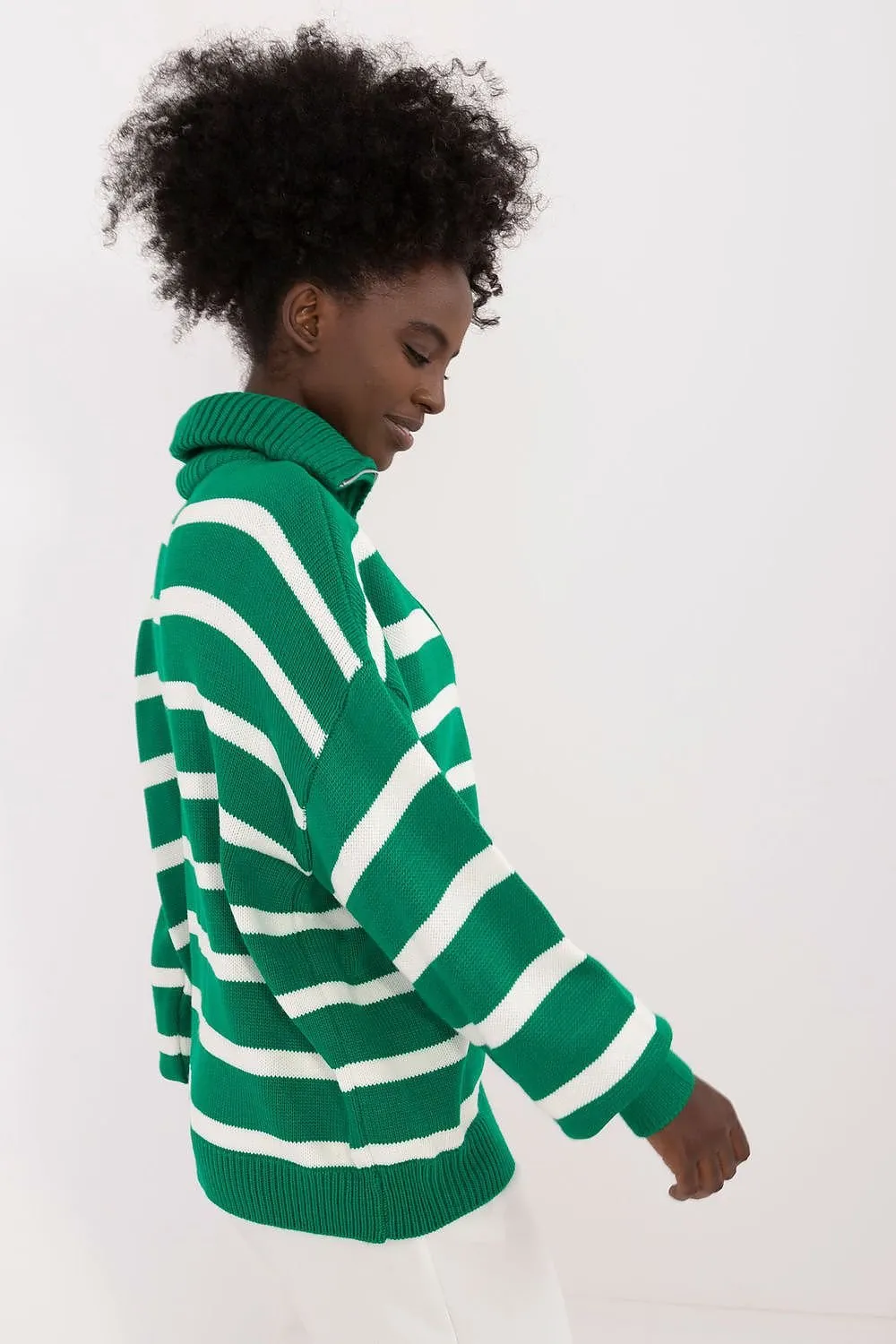 Badu Striped Quarter Zip Pullover Sweater