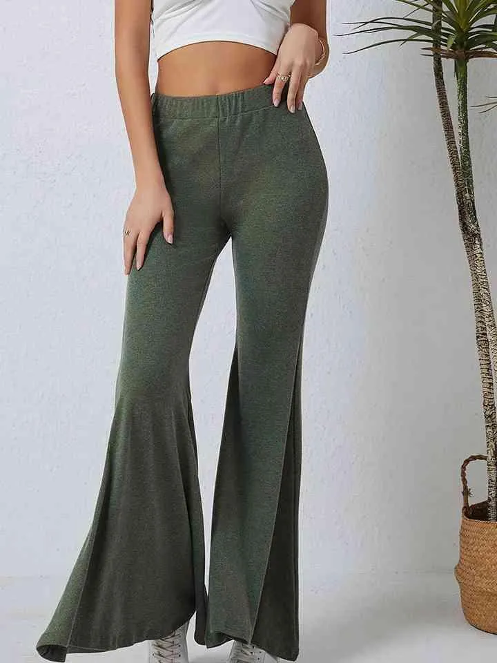 Be Exceptional Stretch Green Flared Pants