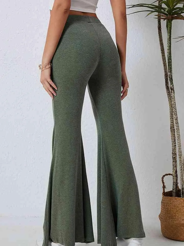 Be Exceptional Stretch Green Flared Pants