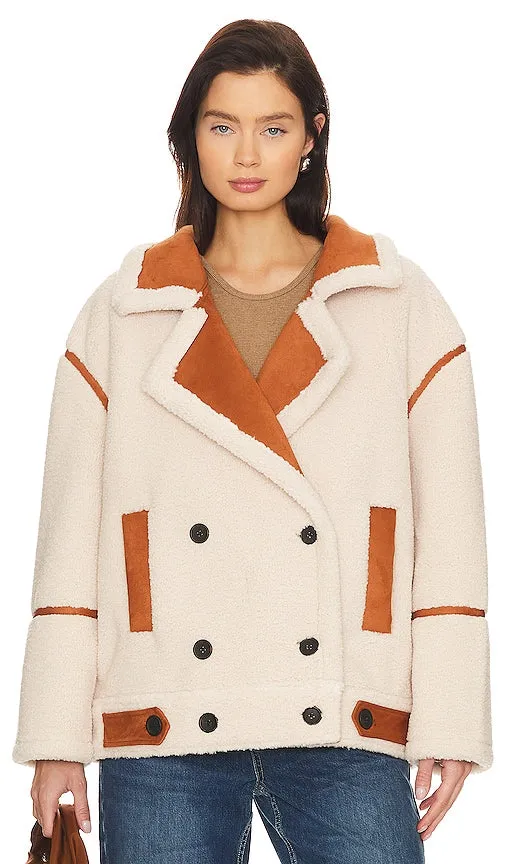 BLANKNYC Faux Fur Teddy Coat in Ivory