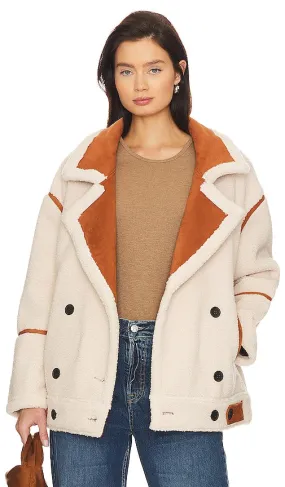 BLANKNYC Faux Fur Teddy Coat in Ivory