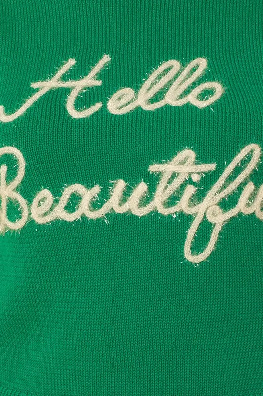 Bohemian Hello Beautiful Short Sleeve Sweater Top