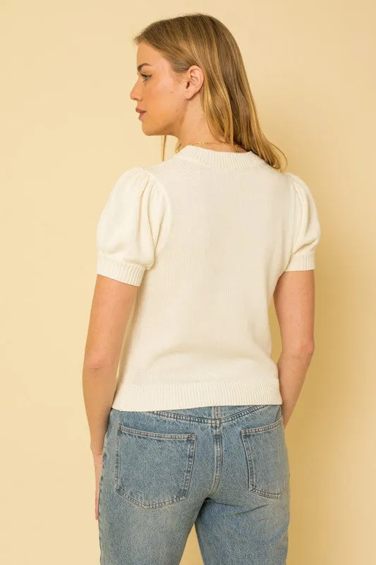 Bohemian Hello Beautiful Short Sleeve Sweater Top