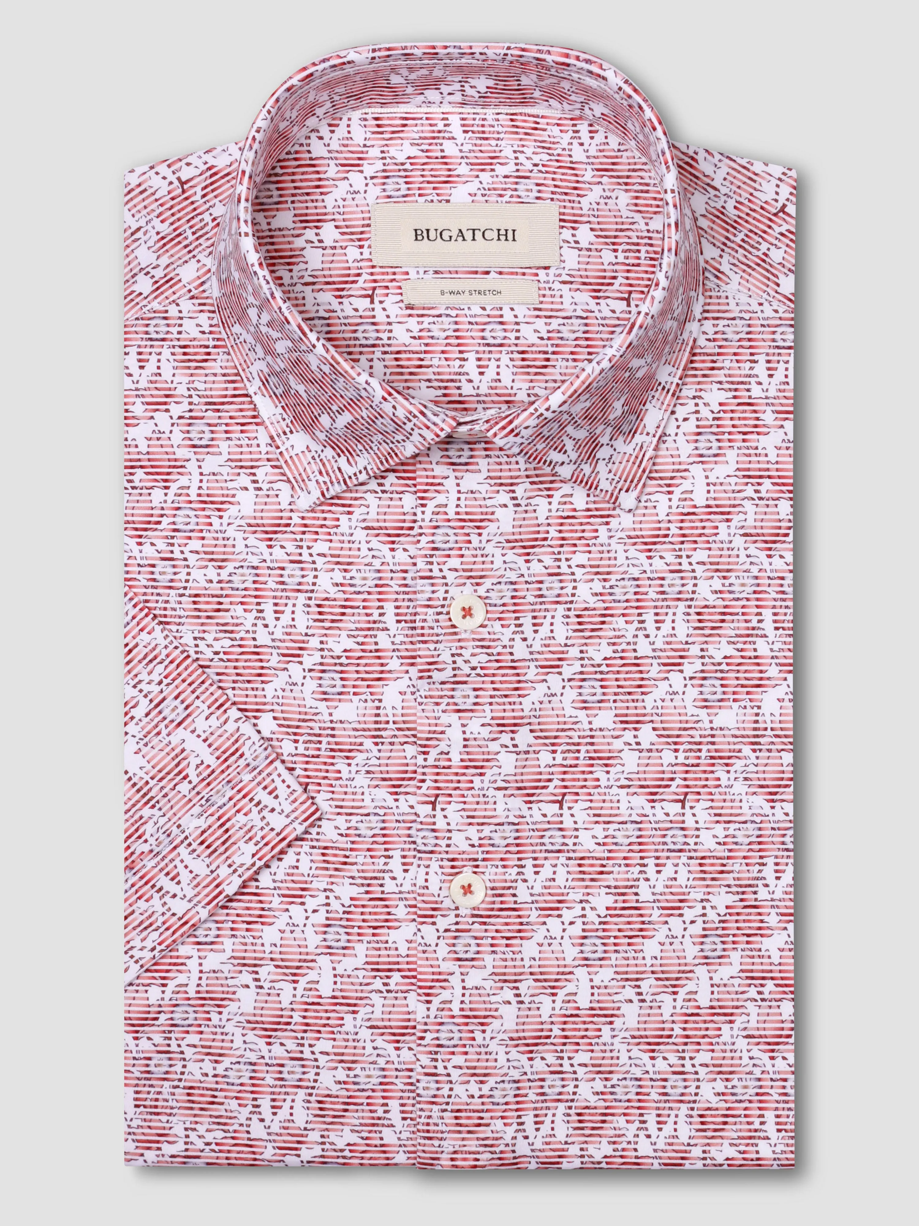 Bugatchi - Miles Short Sleeve Modern Fit Shirt - OOOHCotton Tech - 8 way Stretch - GF9448F40