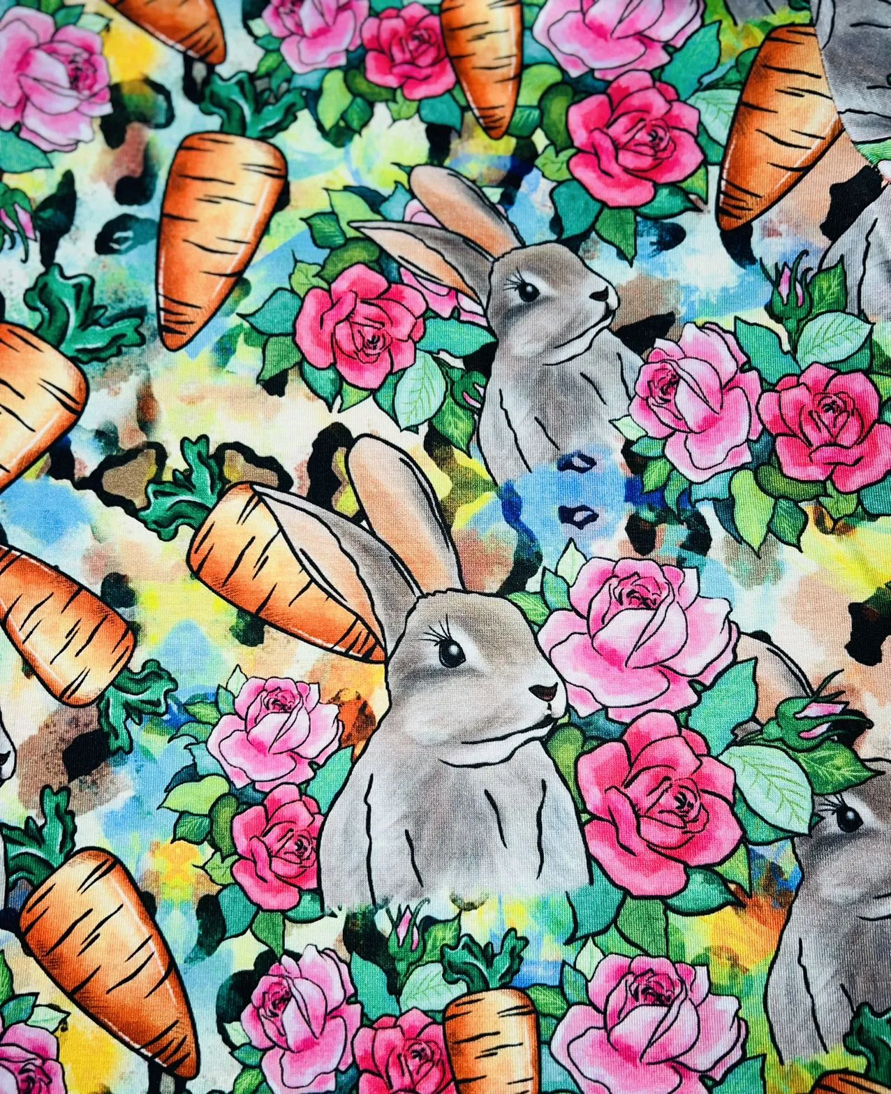 Bunny, Carrots, And Roses Easter t-shirt XCH0660-6H