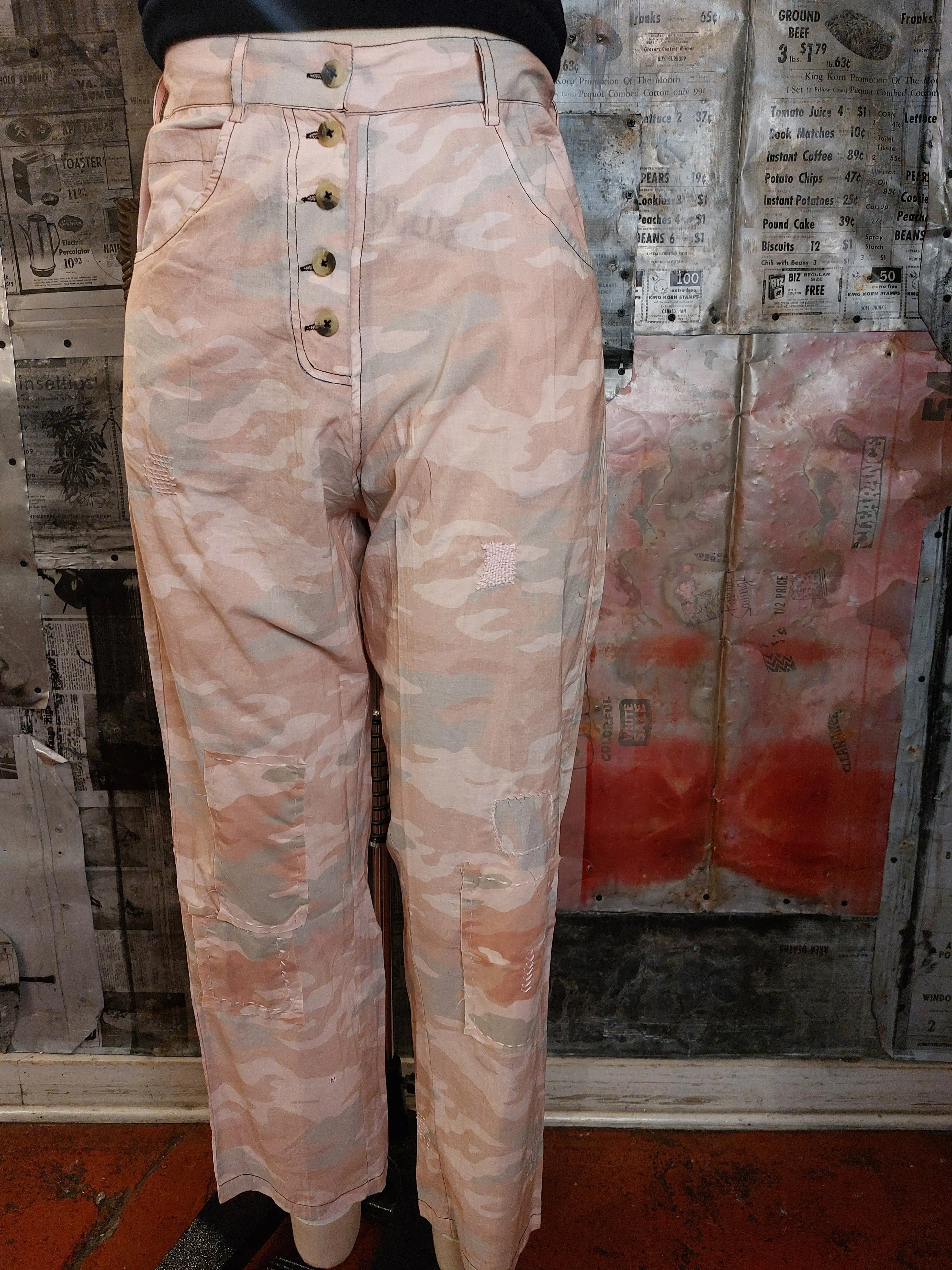 Camouflage Ankle Length Pants w/ Patches