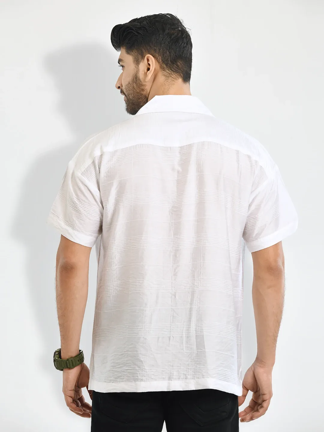 Charm White Printed Shirt