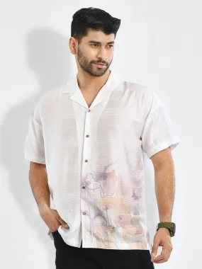 Charm White Printed Shirt