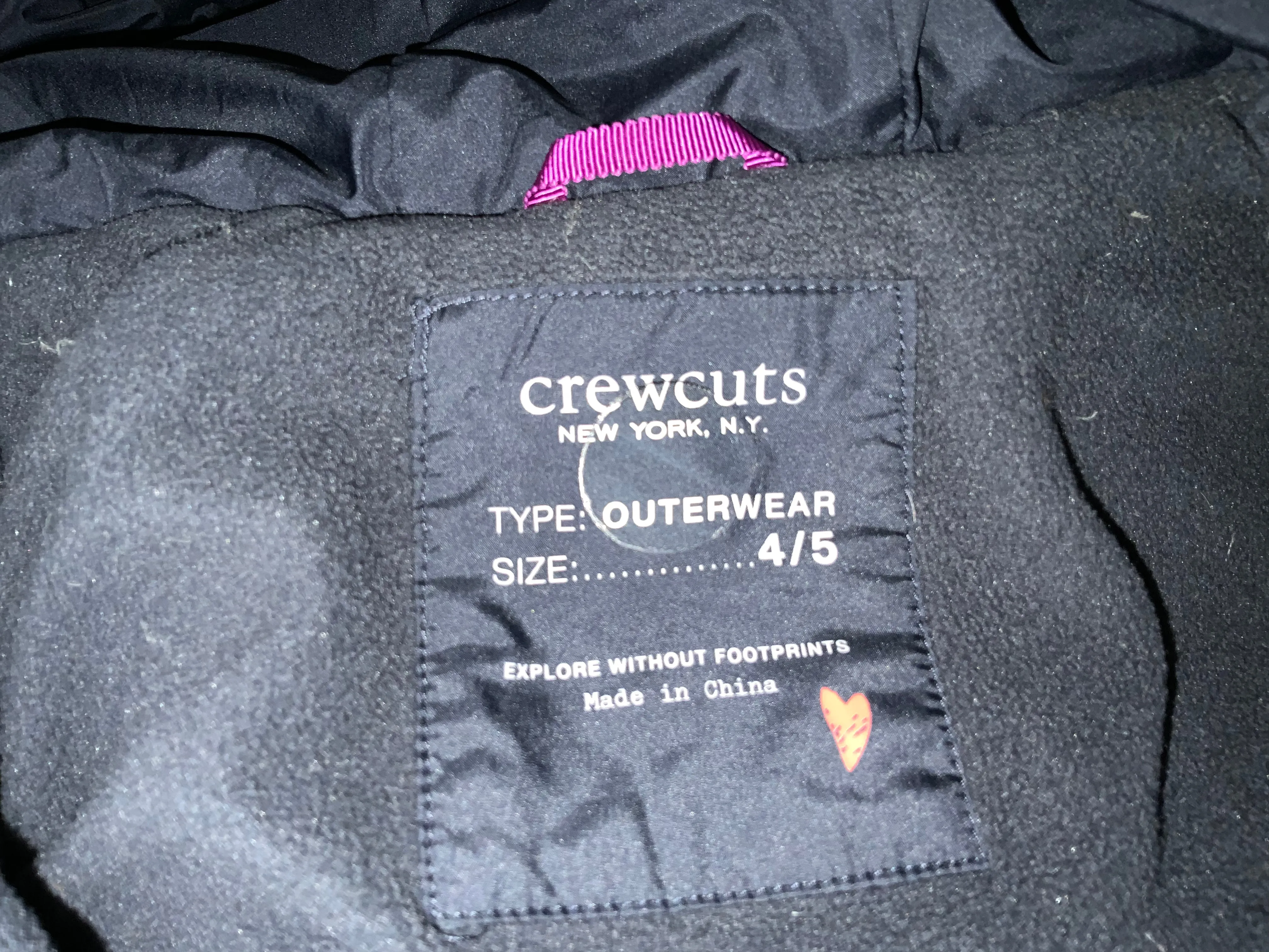 Crewcuts by J. Crew Girls' Puffer Parka Navy Winter Down Coat Jacket 4-5 years children