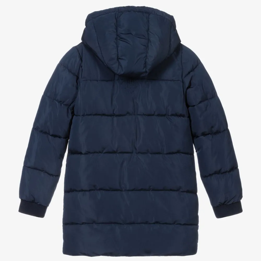 Crewcuts by J. Crew Girls' Puffer Parka Navy Winter Down Coat Jacket 4-5 years children