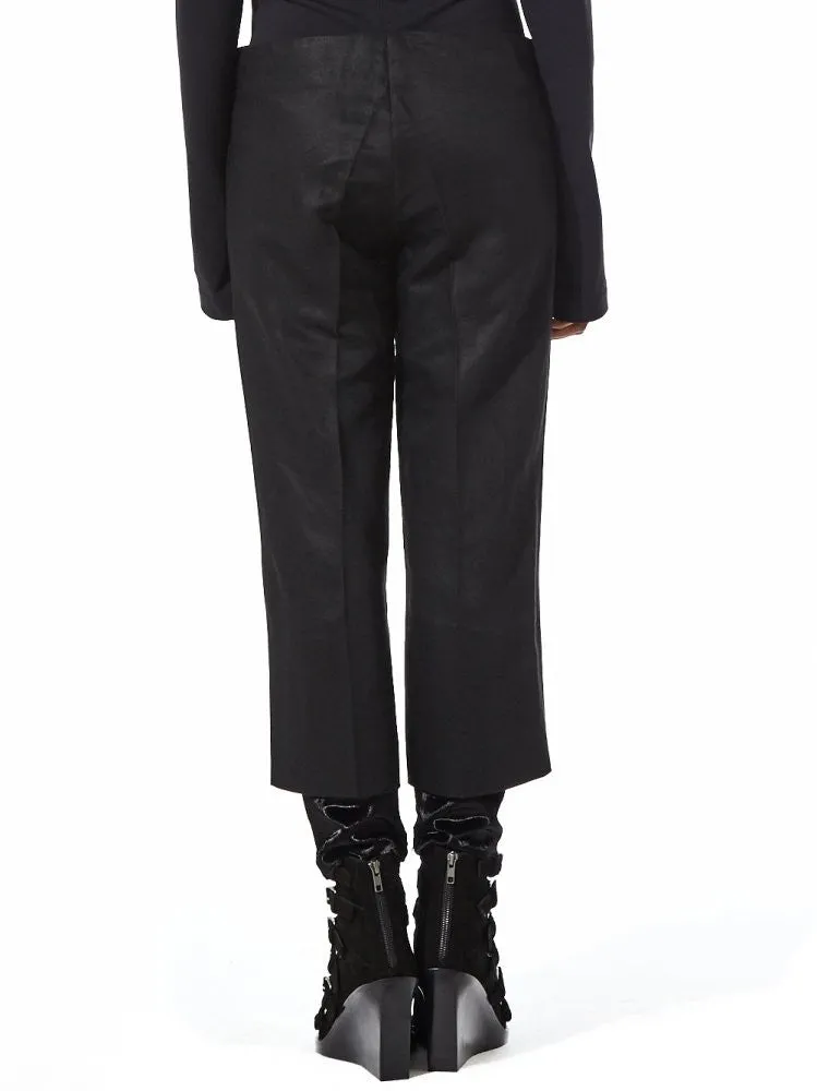 Cropped Trouser With Velvet Cuff (B8 BLACK)