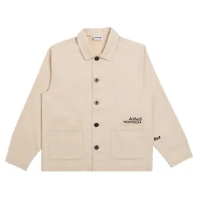Cropped Work Cotton Jacket - Cream