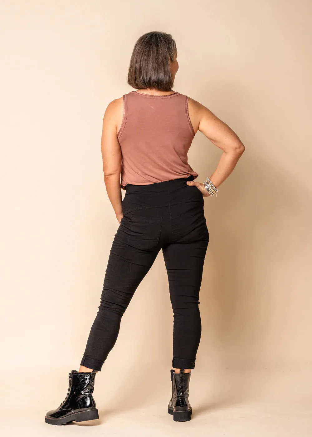 Daisy Cotton Pants  -  Onyx