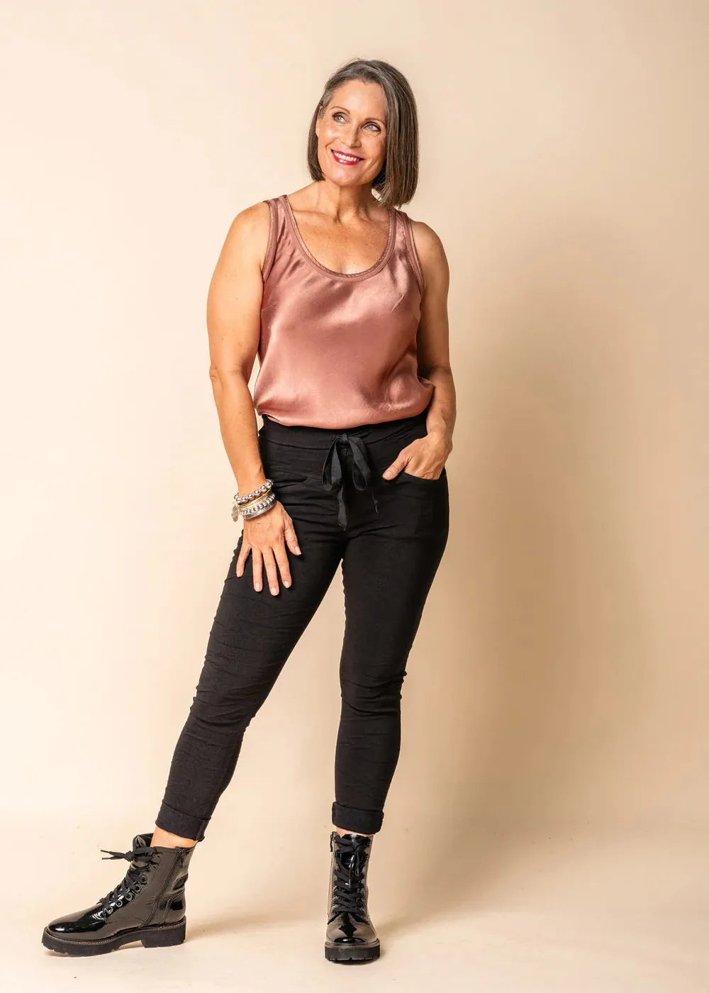 Daisy Cotton Pants  -  Onyx