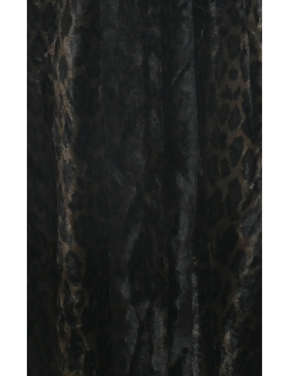 Dark Brown Faux Fur Coat - M