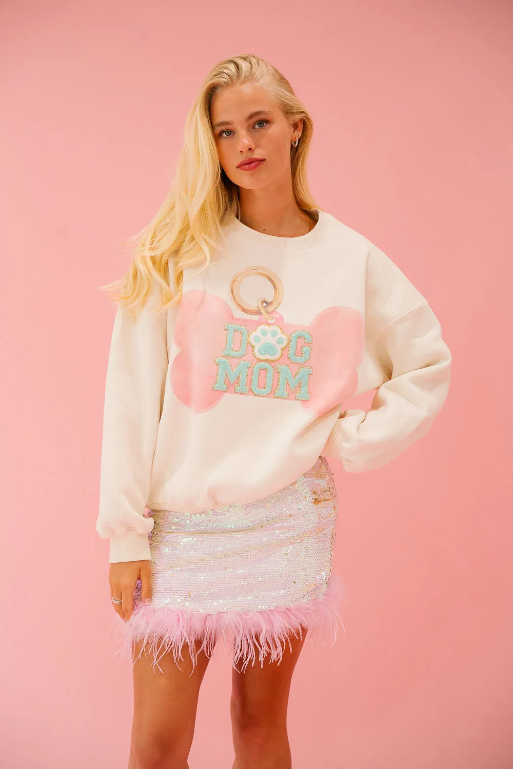 DOG MOM BONE PULLOVER