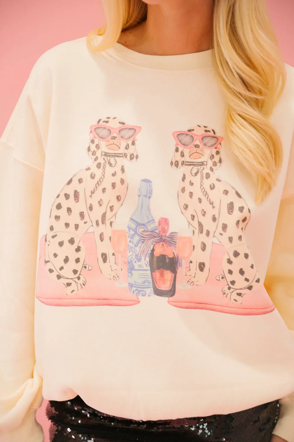 DOG MOM CREAM PULLOVER