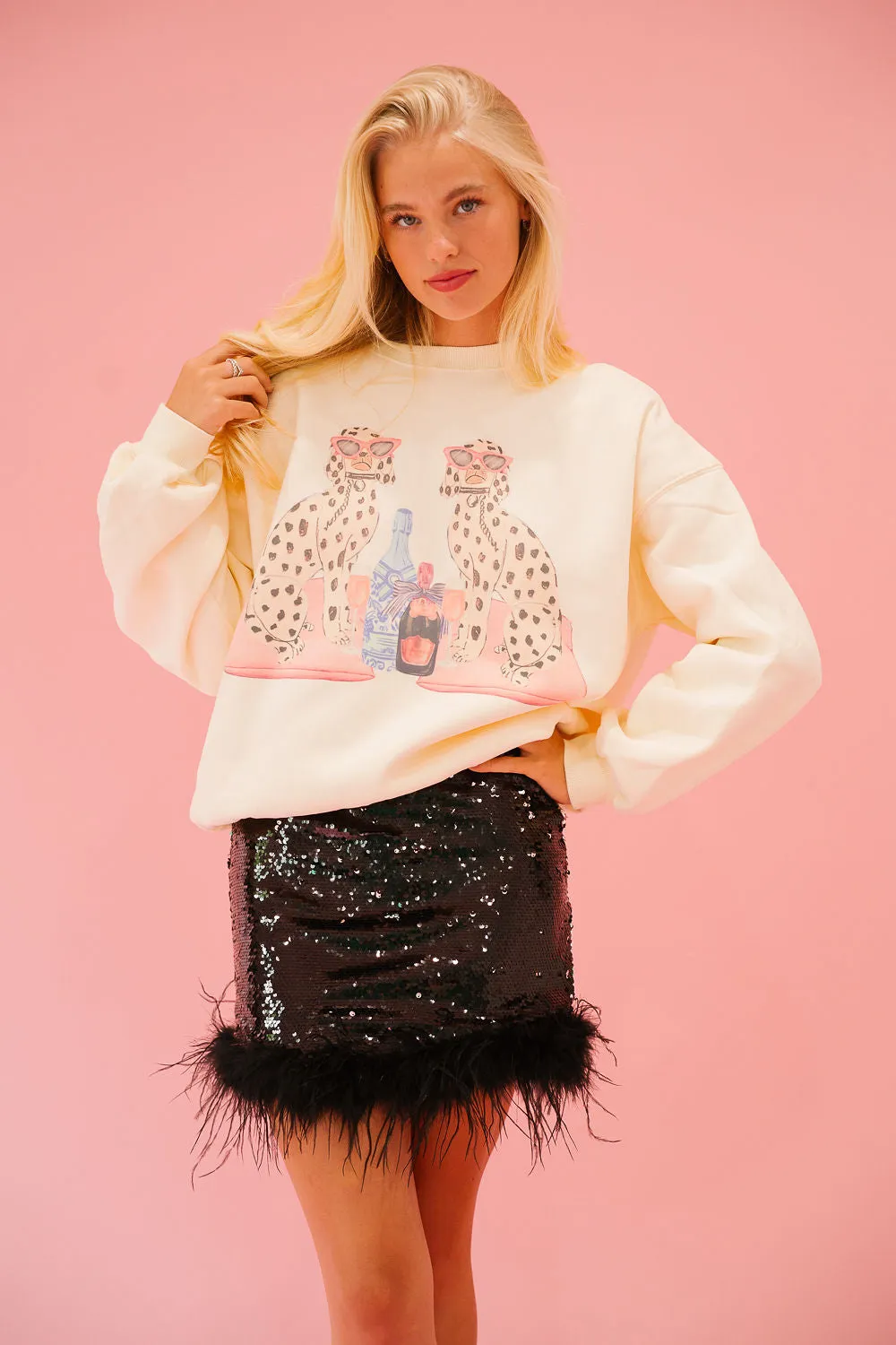 DOG MOM CREAM PULLOVER