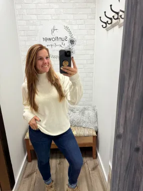 Easy Breezy Mock Neck Sweater-Ivory