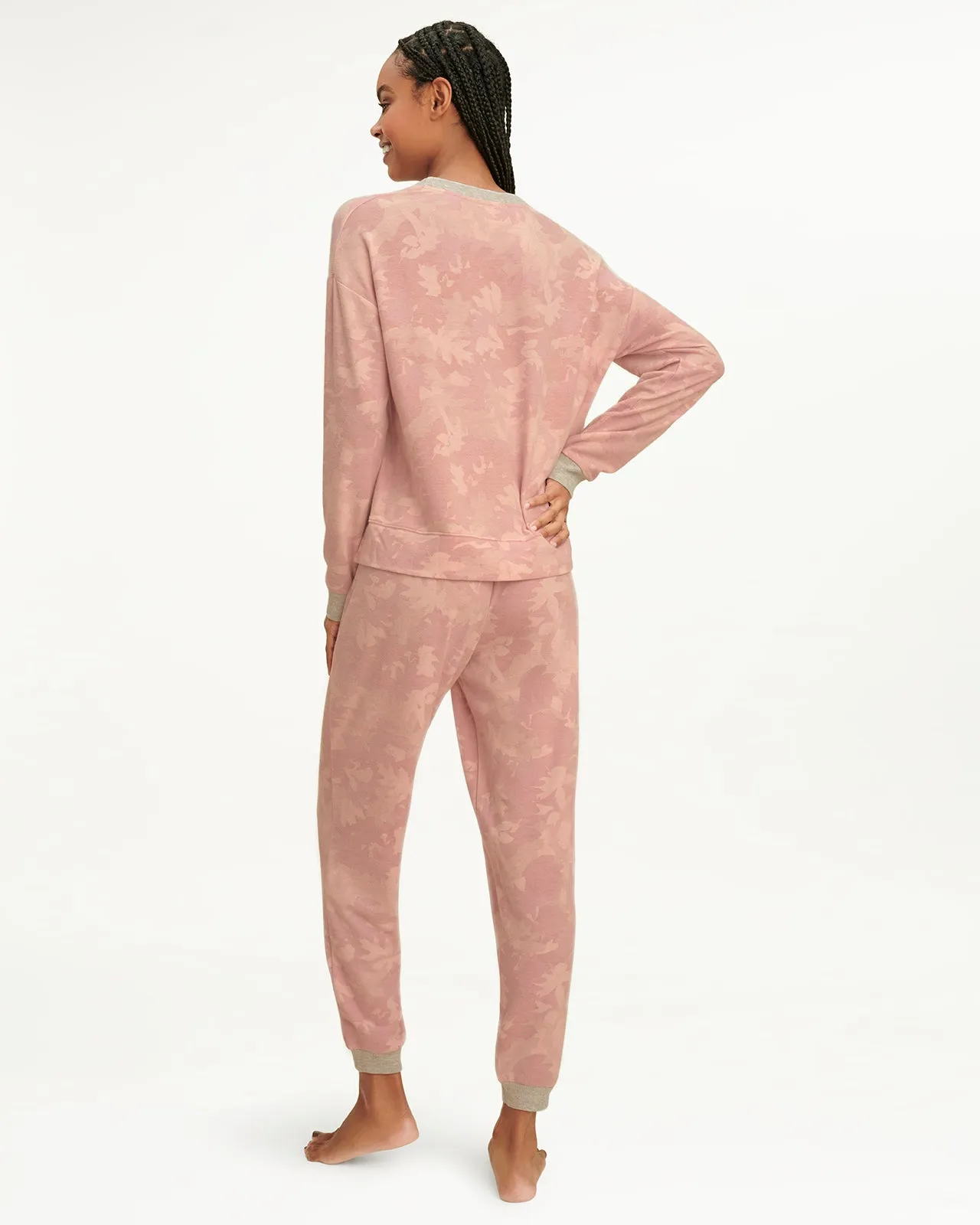 Elora Long Sleeve Jogger Set in Blush Camo