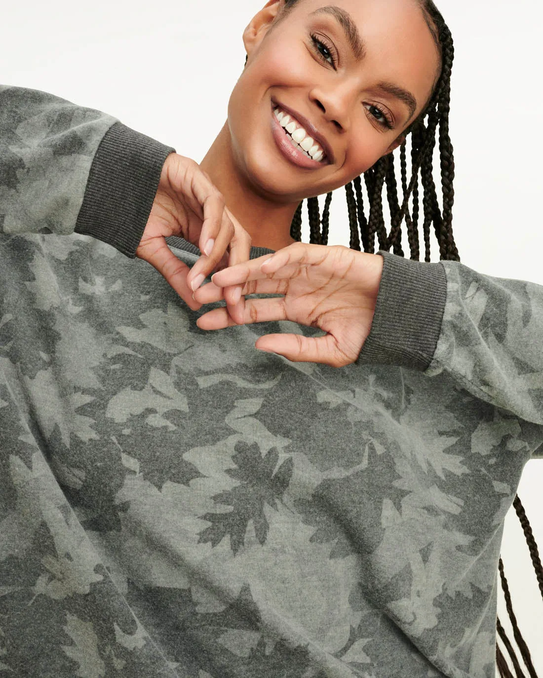 Elora Long Sleeve Jogger Set in Charcoal Camo