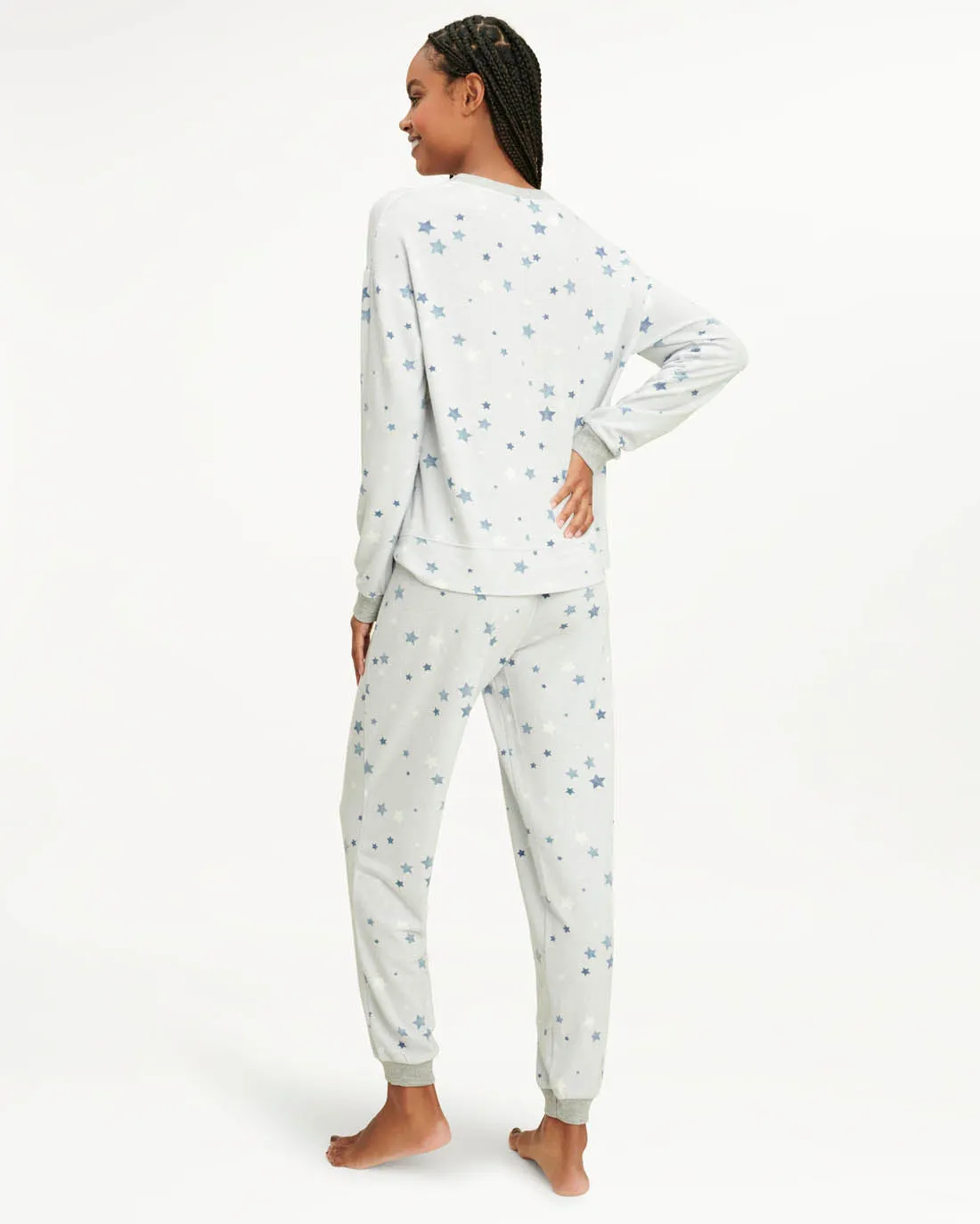 Elora Long Sleeve Jogger Set in Frost Star