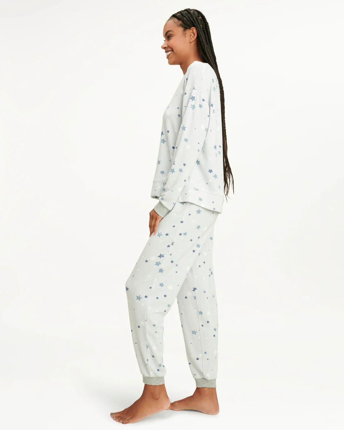 Elora Long Sleeve Jogger Set in Frost Star