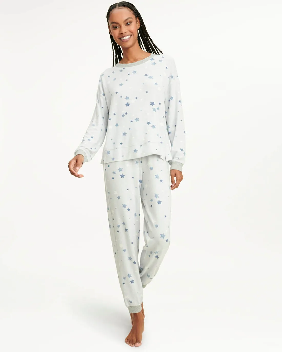 Elora Long Sleeve Jogger Set in Frost Star