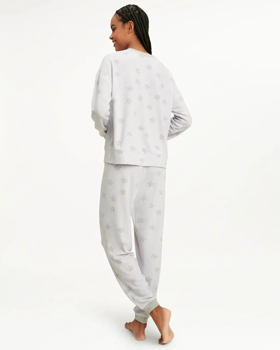 Elora Long Sleeve Jogger Set in Lavender/Stars