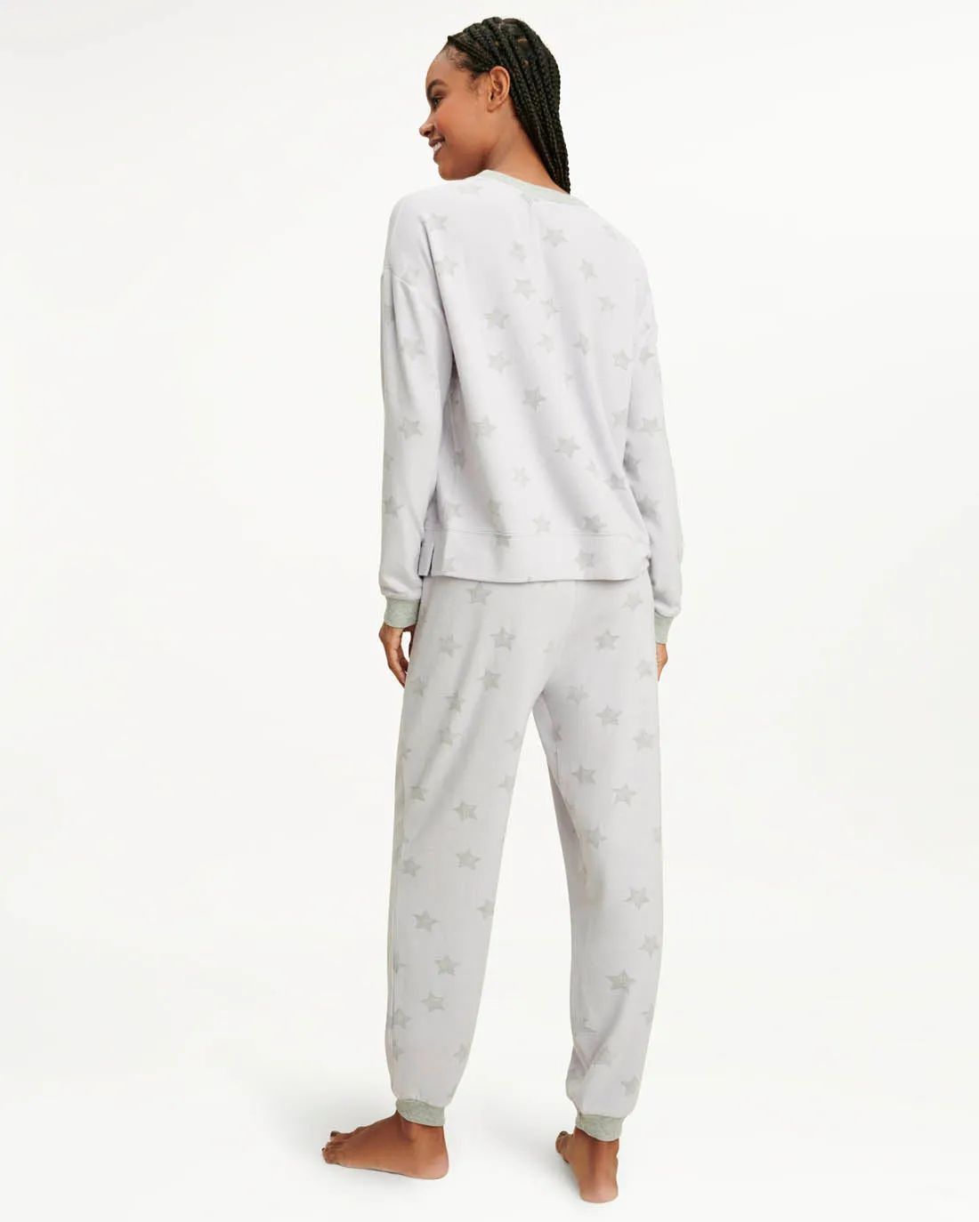 Elora Long Sleeve Jogger Set in Lavender/Stars