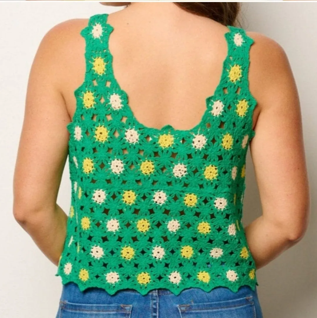 Floral Crochet Tank Top