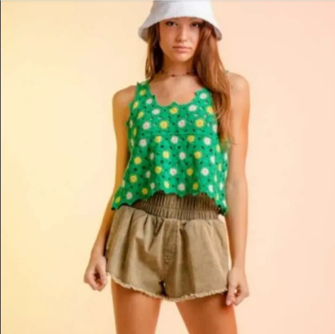 Floral Crochet Tank Top