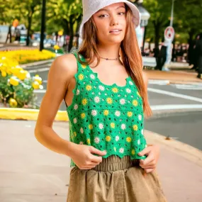 Floral Crochet Tank Top
