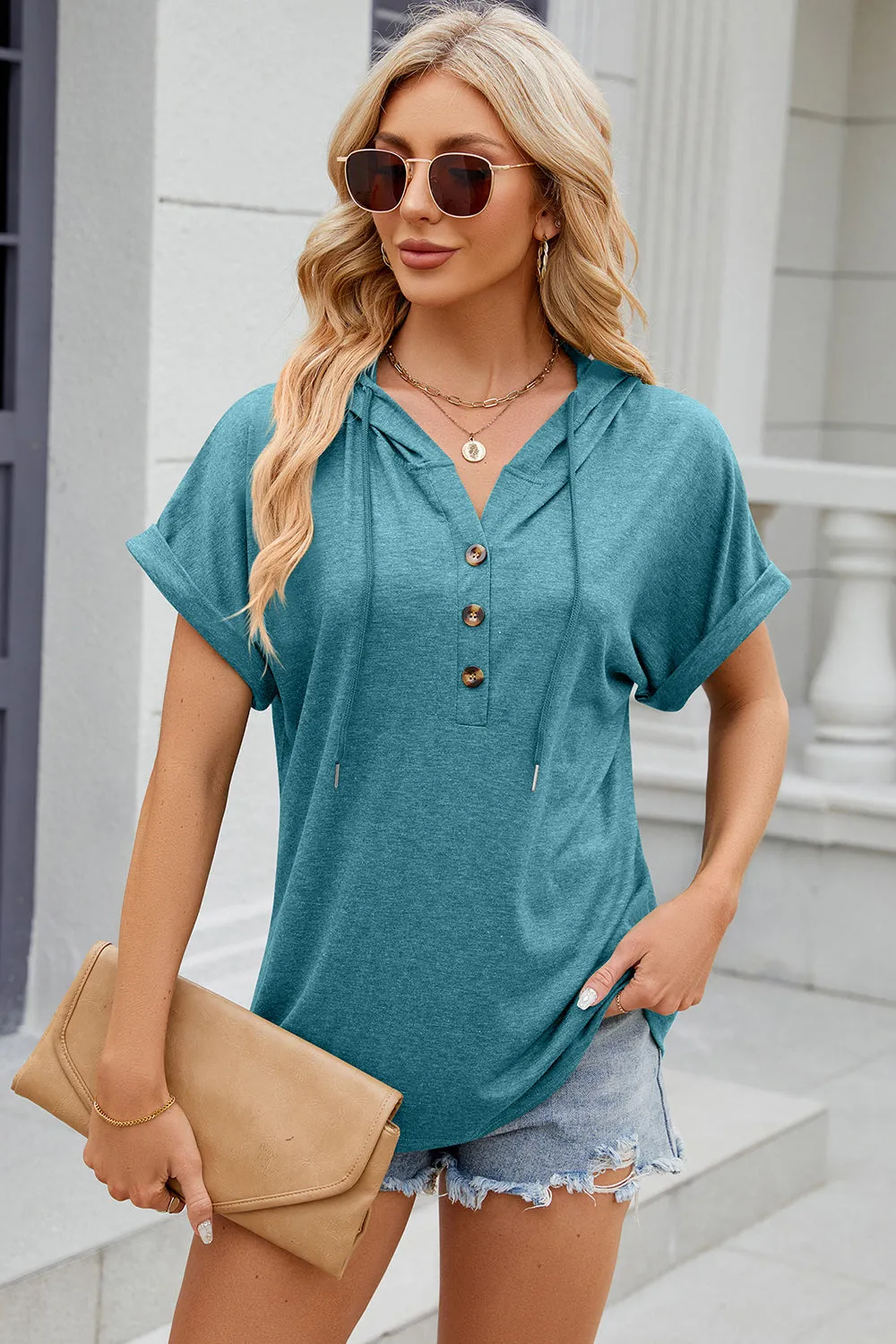 Florira Hooded Short Sleeve T-Shirt