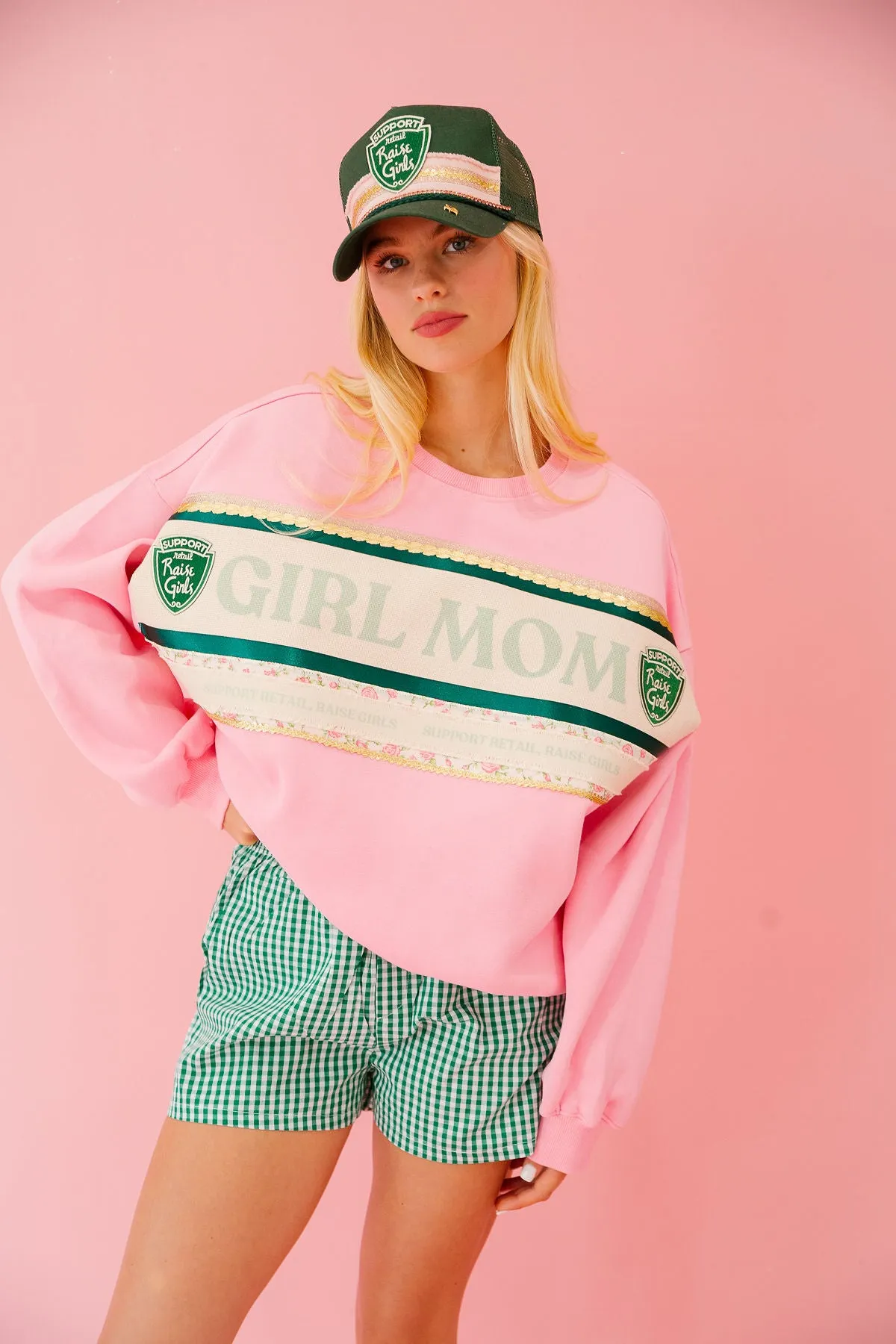 GIRL MOM PINK PULLOVER