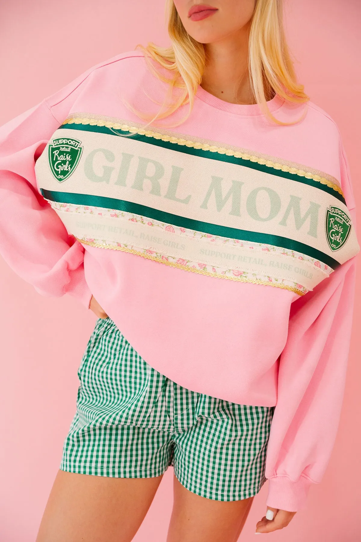 GIRL MOM PINK PULLOVER