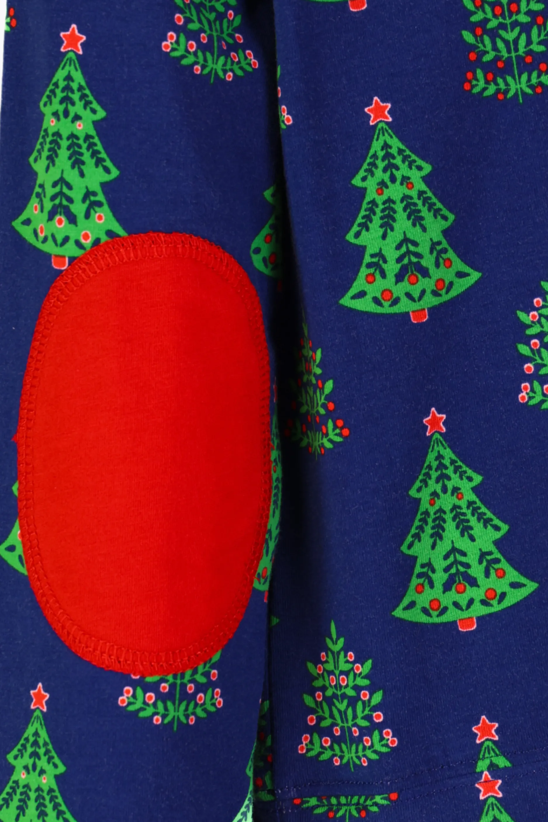 Girls Baker Quarter Zip in Navy Festive Trees