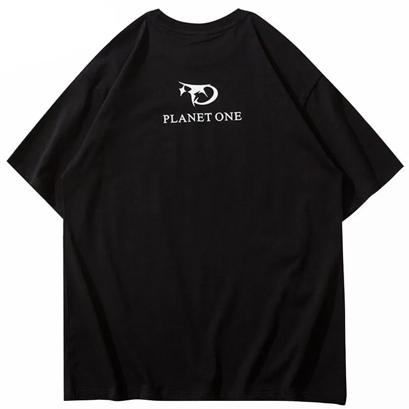 Gun Breaking Heart Print T-shirt