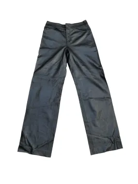 High Waist Black Leather Pants Biker Leather Pants