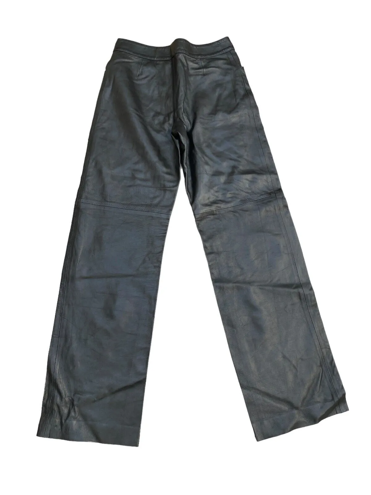 High Waist Black Leather Pants Biker Leather Pants