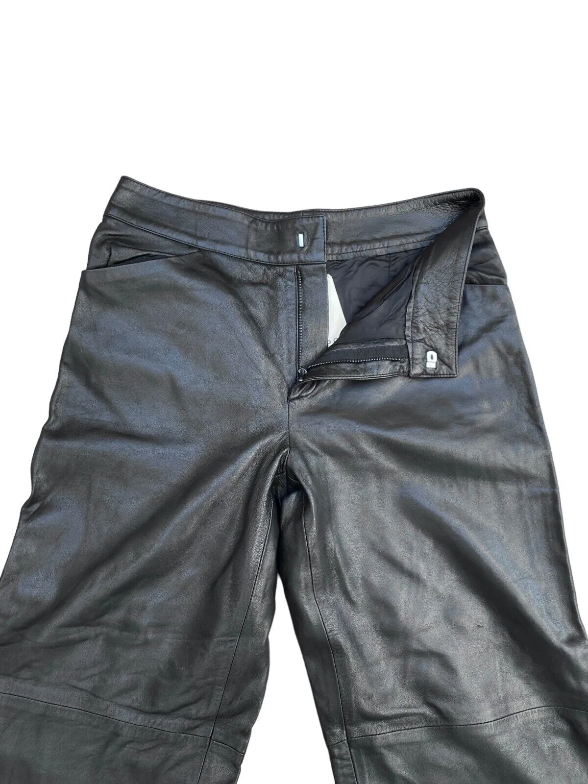 High Waist Black Leather Pants Biker Leather Pants