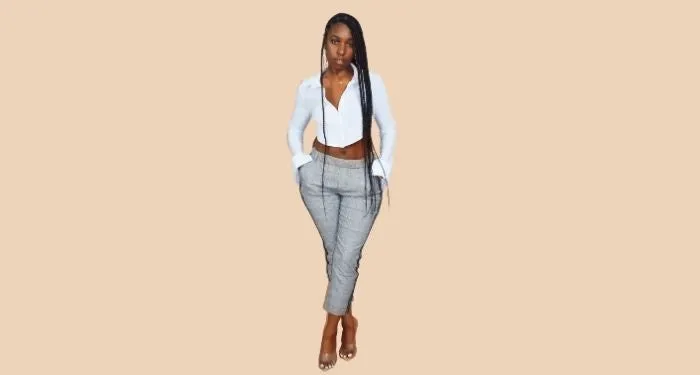 High Waist Plaid Pants