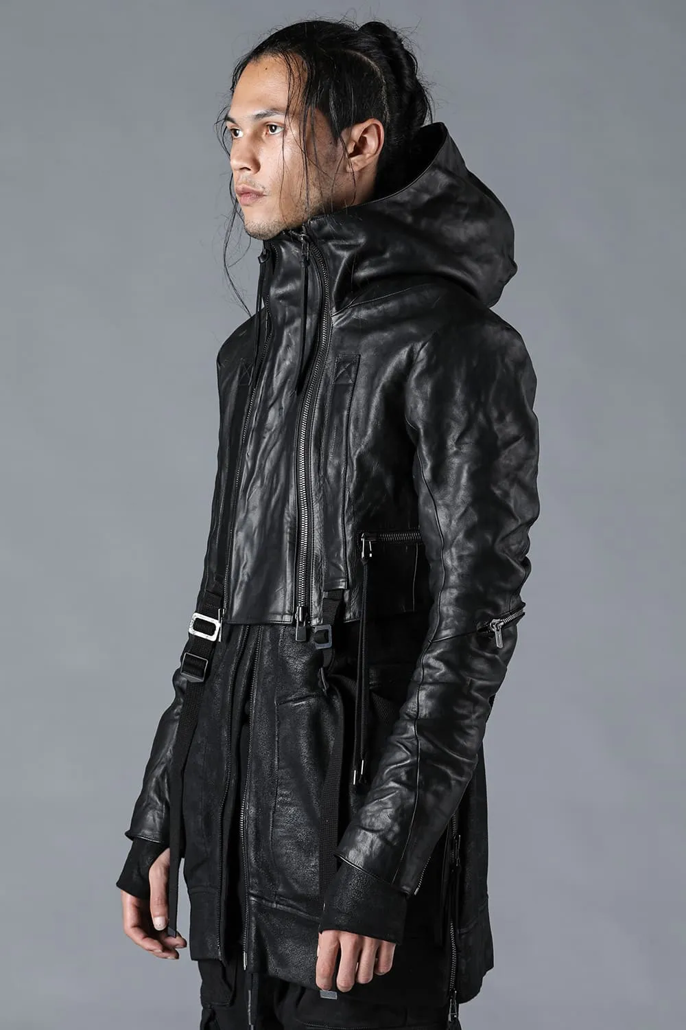 Horse Leather Cropped Jacket